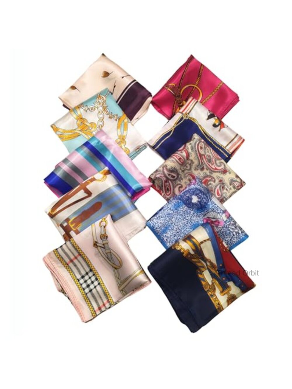 10pc Silk Feeling Satin Square Scarf Set Neck Hair Head Wrap 19.7in